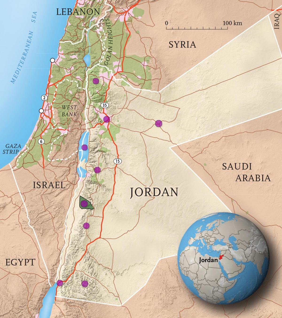 kingdom of Jordan નકશો